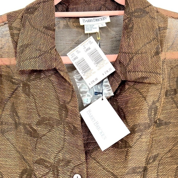 Barry Long Sleeve Button Down Blouse Size L Vintage NWT - Picture 3 of 11